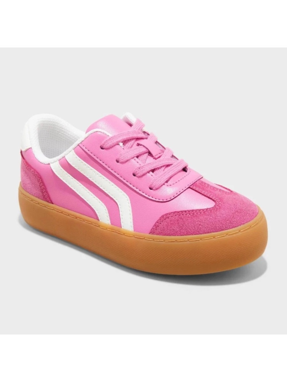 Kids' Coco Platform Court Sneakers - Cat & Jack Pink -Lace-up, Padded Collar,